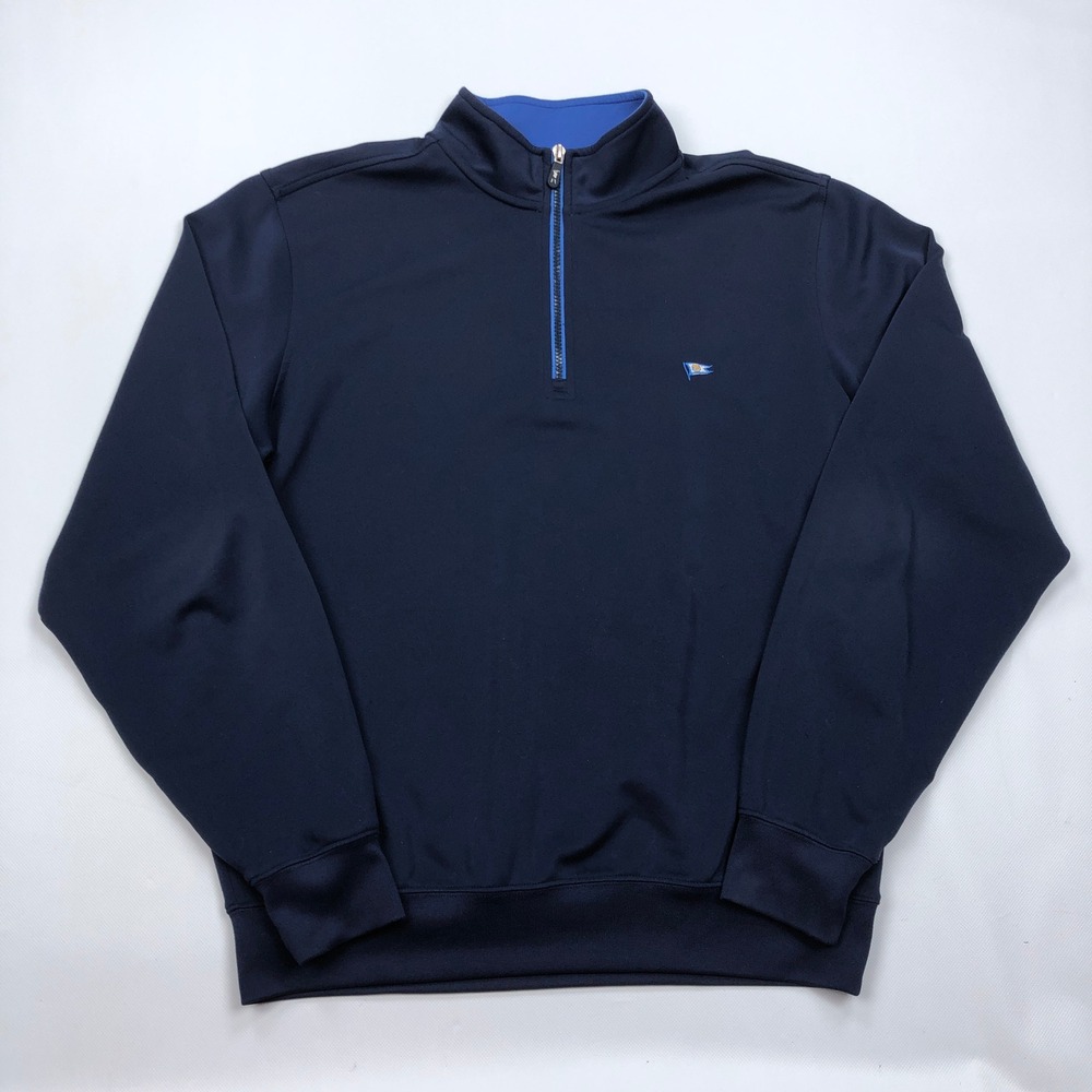 Figure 8 Yacht Club Mens Navy Blue F&G Tech Quarter Zip Pullover Performance M